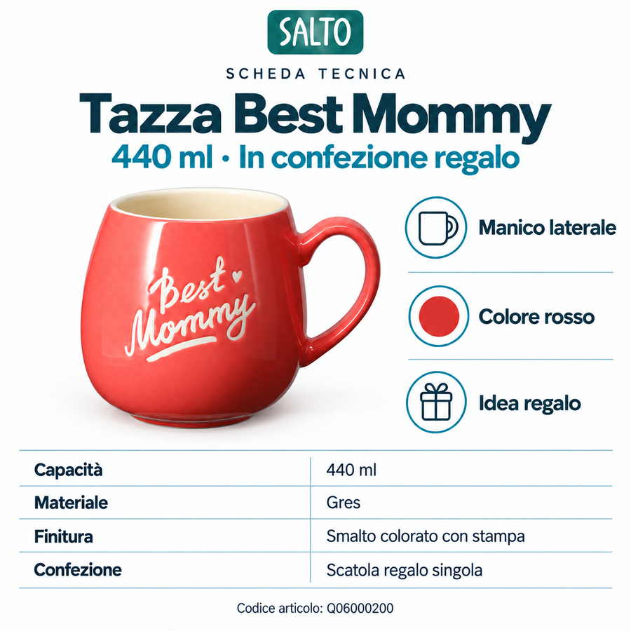 Tazza Best Mommy rosso - 440 ml