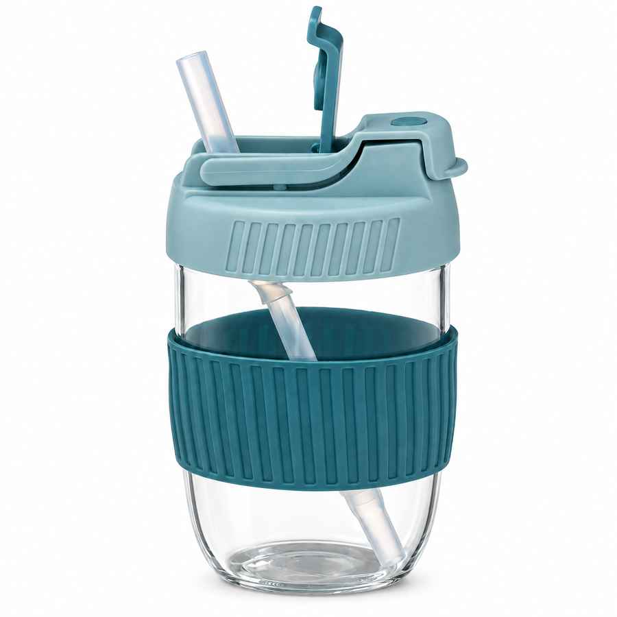 Borraccia in vetro blu, 350 ml