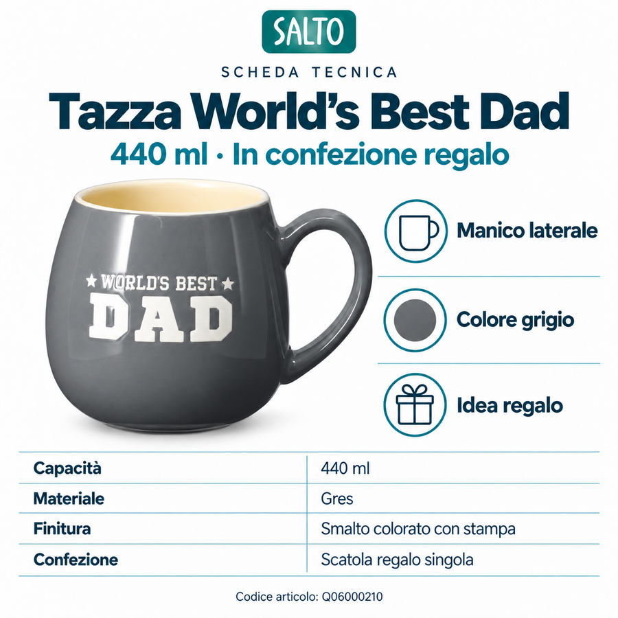 Promo Papà · Set 3 tazze da 440 ml