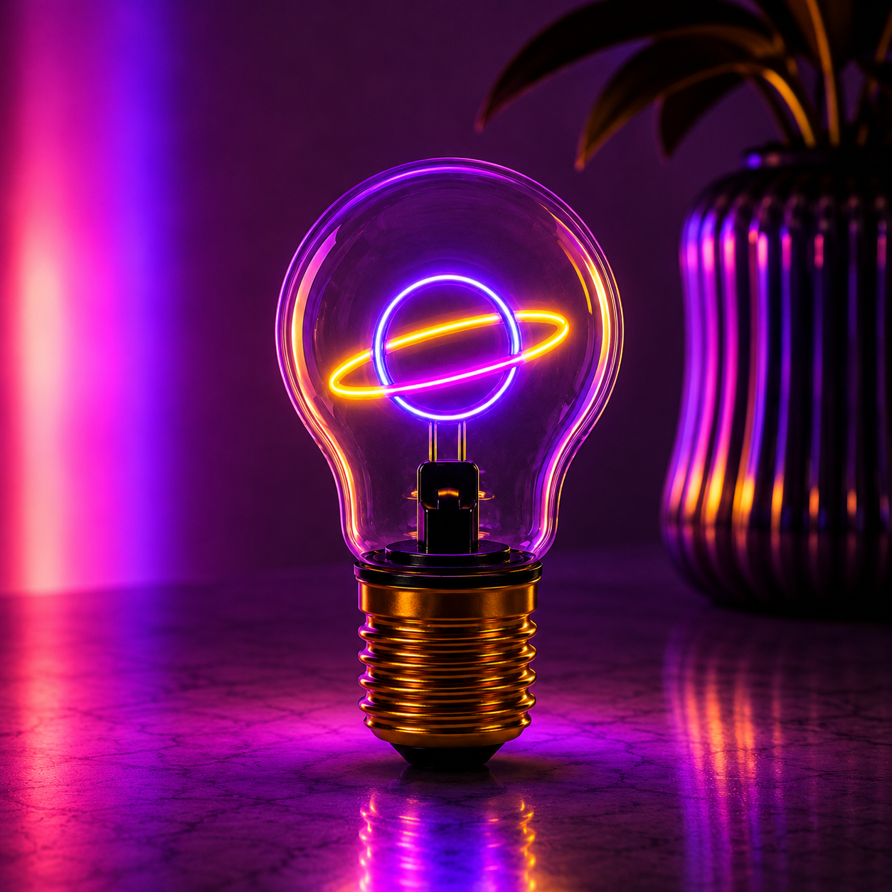 Magic Saturn Neon Bulb LED Lamp