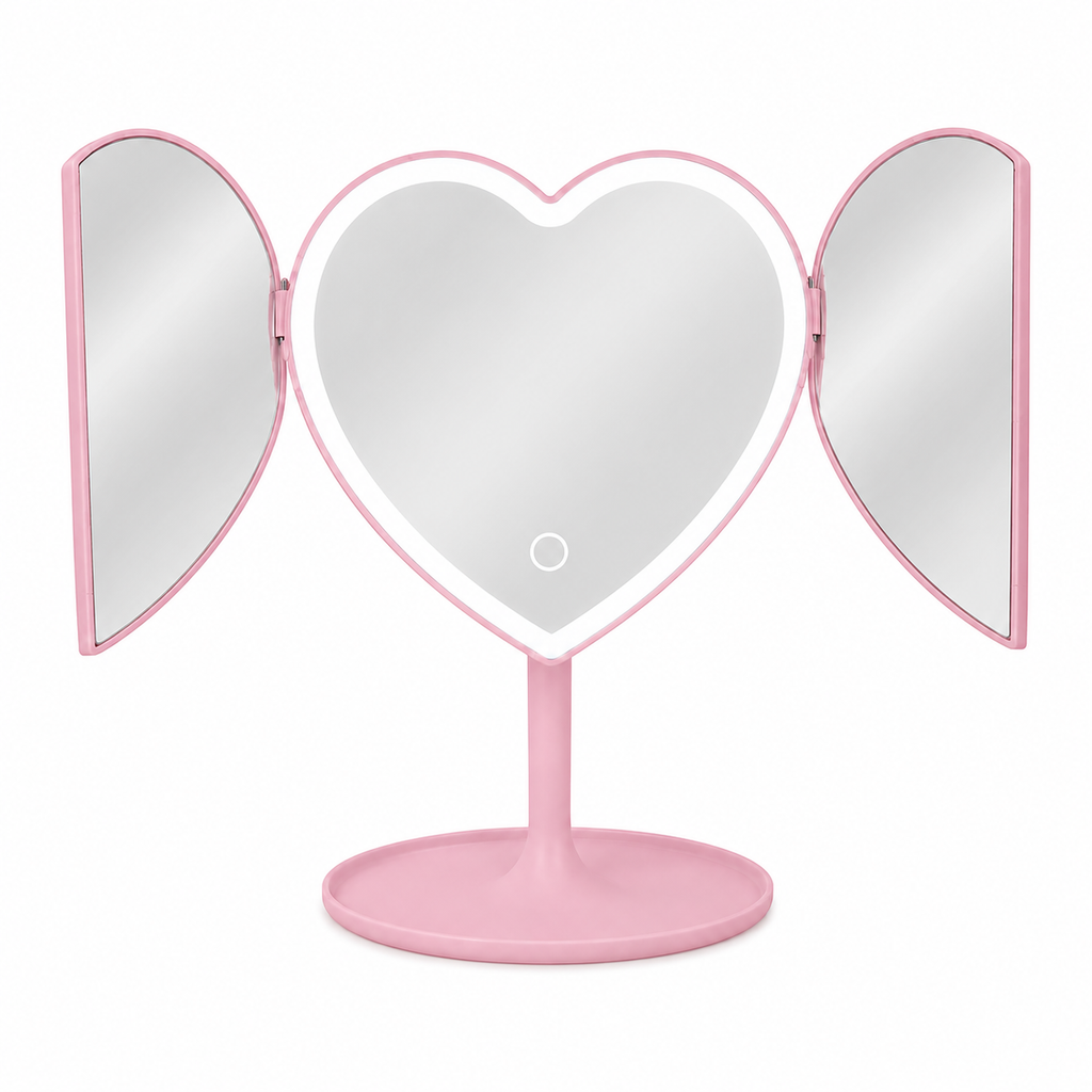 Magic Glow Double Heart Mirror Light