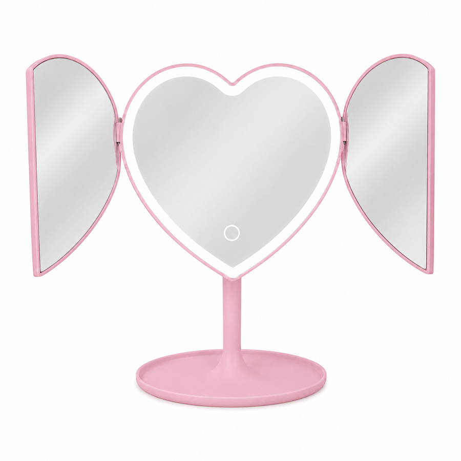 Magic Glow Double Heart Mirror Light