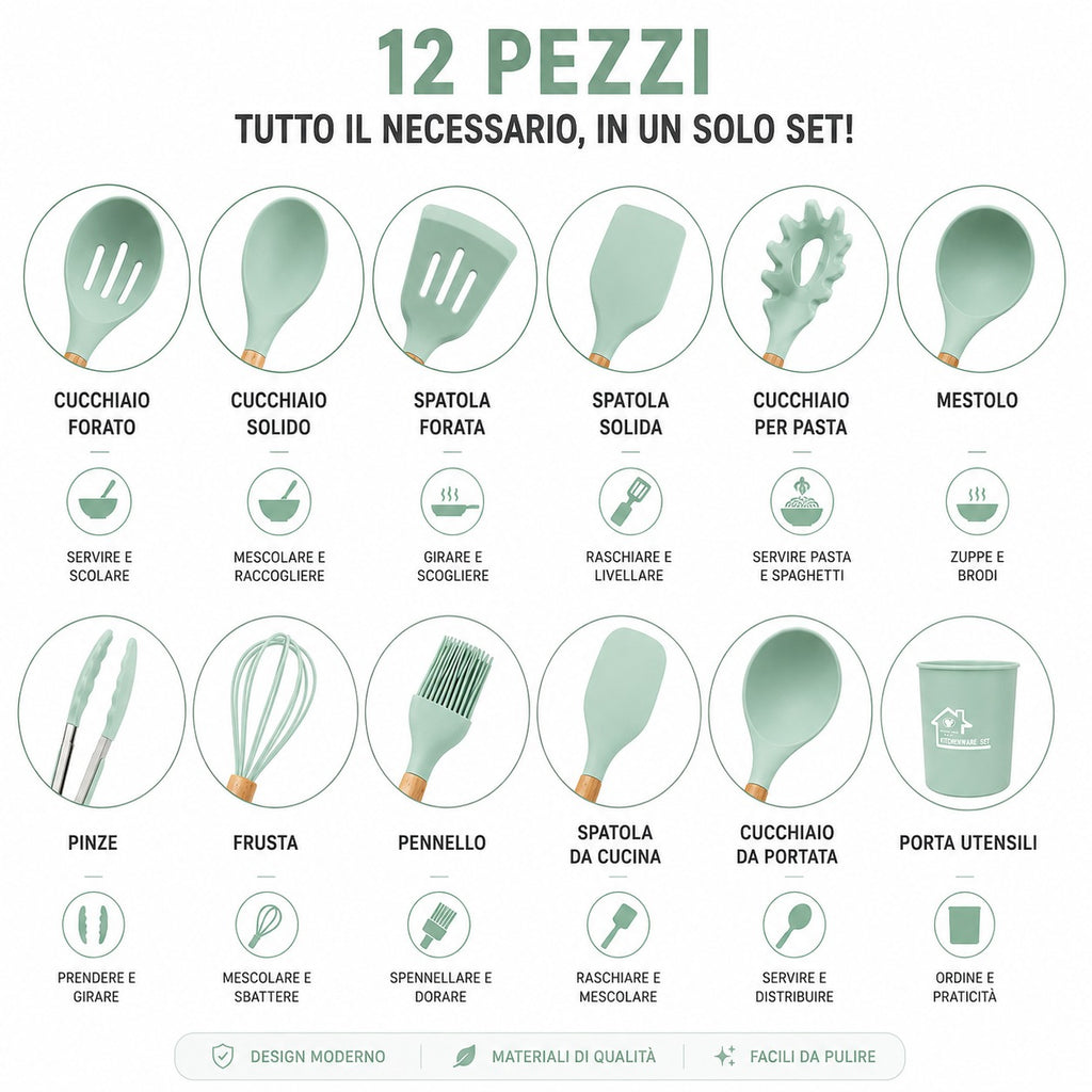 Salto Silicone Kitchen Utensil Set
