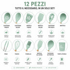 Salto · Set cucina 12 pezzi in silicone e legno