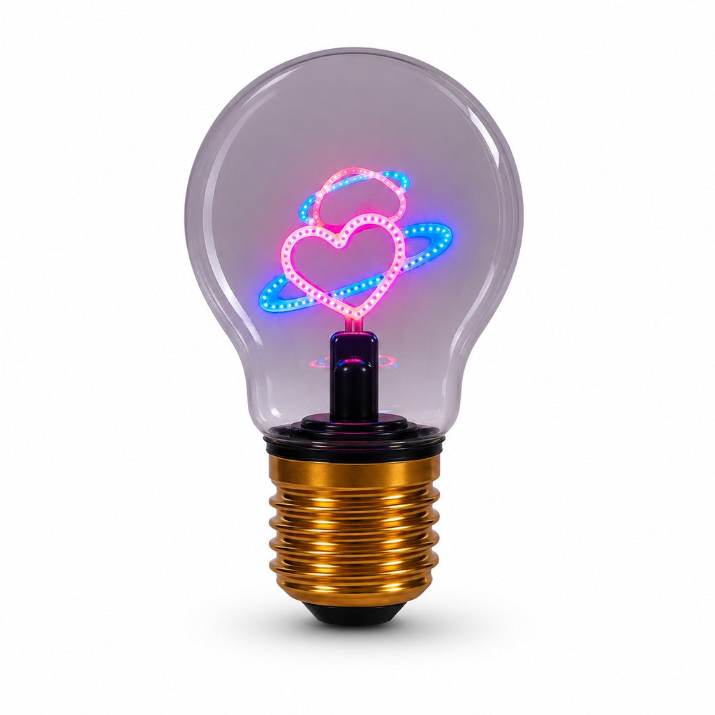 Magic Glow Cosmic Heart Bulb LED Lamp