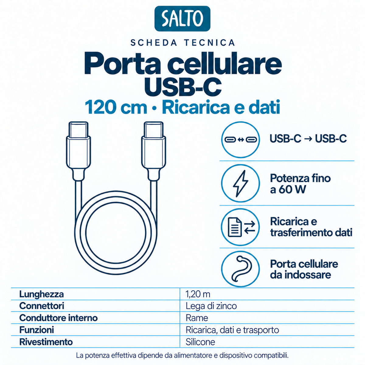 Porta cellulare USB-C – Blu