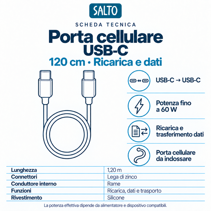 Porta cellulare USB-C – Blu