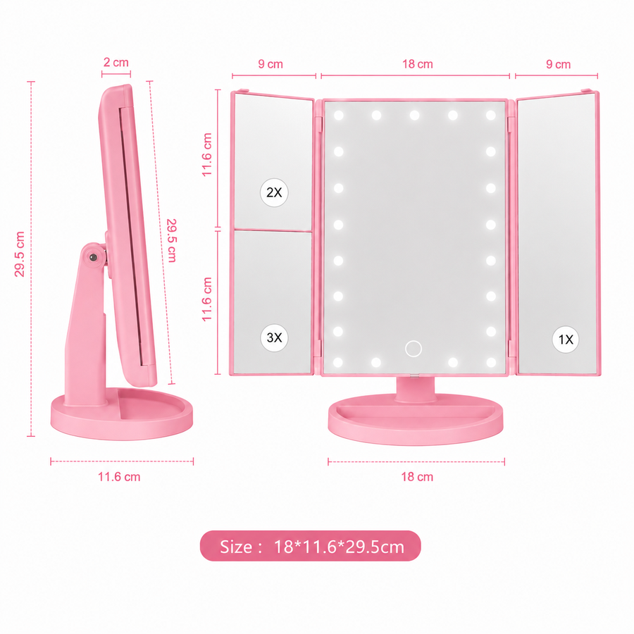 Double LED Cosmetic Mirror Light