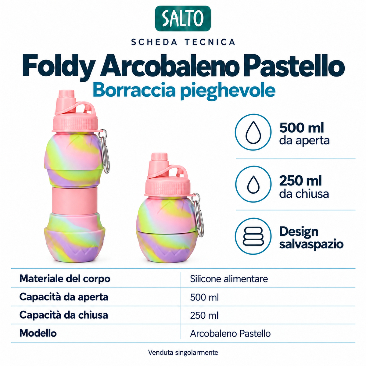 Salto Foldy · Arcobaleno Pastello 500 ml
