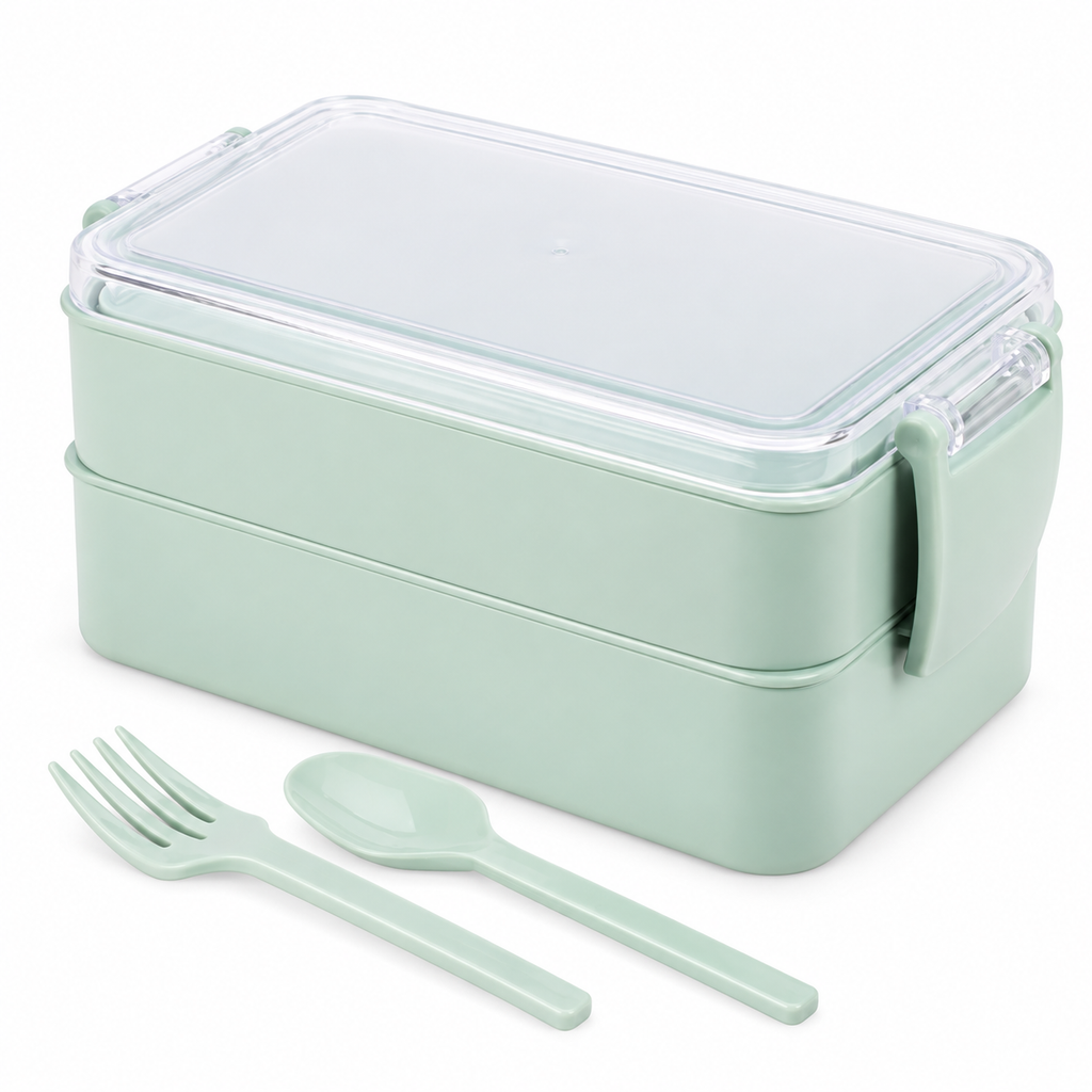 Lunch box verde a due livelli, 900 ml