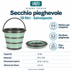 Secchio pieghevole, 10 litri