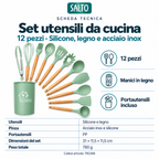 Salto · Set cucina 12 pezzi in silicone e legno