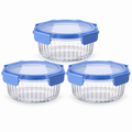 Set 3 contenitori in vetro blu, 640 ml ciascuno