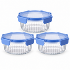 Set 3 contenitori in vetro blu, 640 ml ciascuno