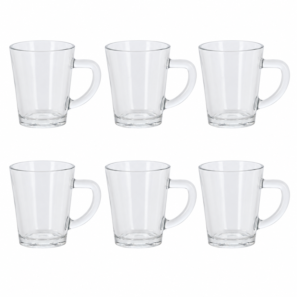 Set 6 tazzine da caffè in vetro, 70 ml