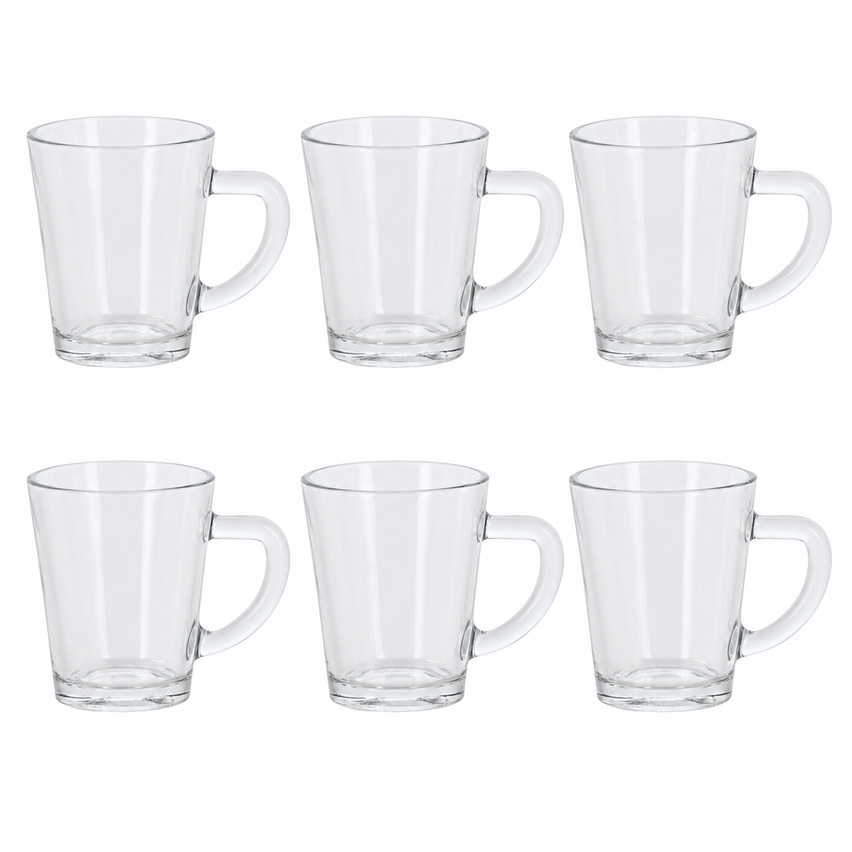 Set 6 tazzine da caffè in vetro, 70 ml