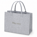 Borsa in feltro grigio mélange Stay cozy, 44 × 34 × 18 cm