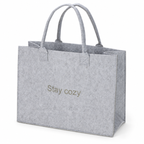 Borsa in feltro grigio mélange Stay cozy, 44 × 34 × 18 cm