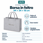 Borsa in feltro grigio mélange Stay cozy, 44 × 34 × 18 cm