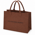 Borsa in feltro marrone Hot chocolate weather, 44 × 34 × 18 cm