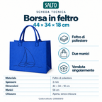 Borsa in feltro blu con barca, 44 × 34 × 18 cm