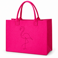 Borsa in feltro rosa con fenicottero, 44 × 34 × 18 cm