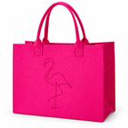 Borsa in feltro rosa con fenicottero, 44 × 34 × 18 cm