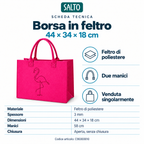 Borsa in feltro rosa con fenicottero, 44 × 34 × 18 cm