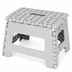 Grey folding stool, height 22 cm