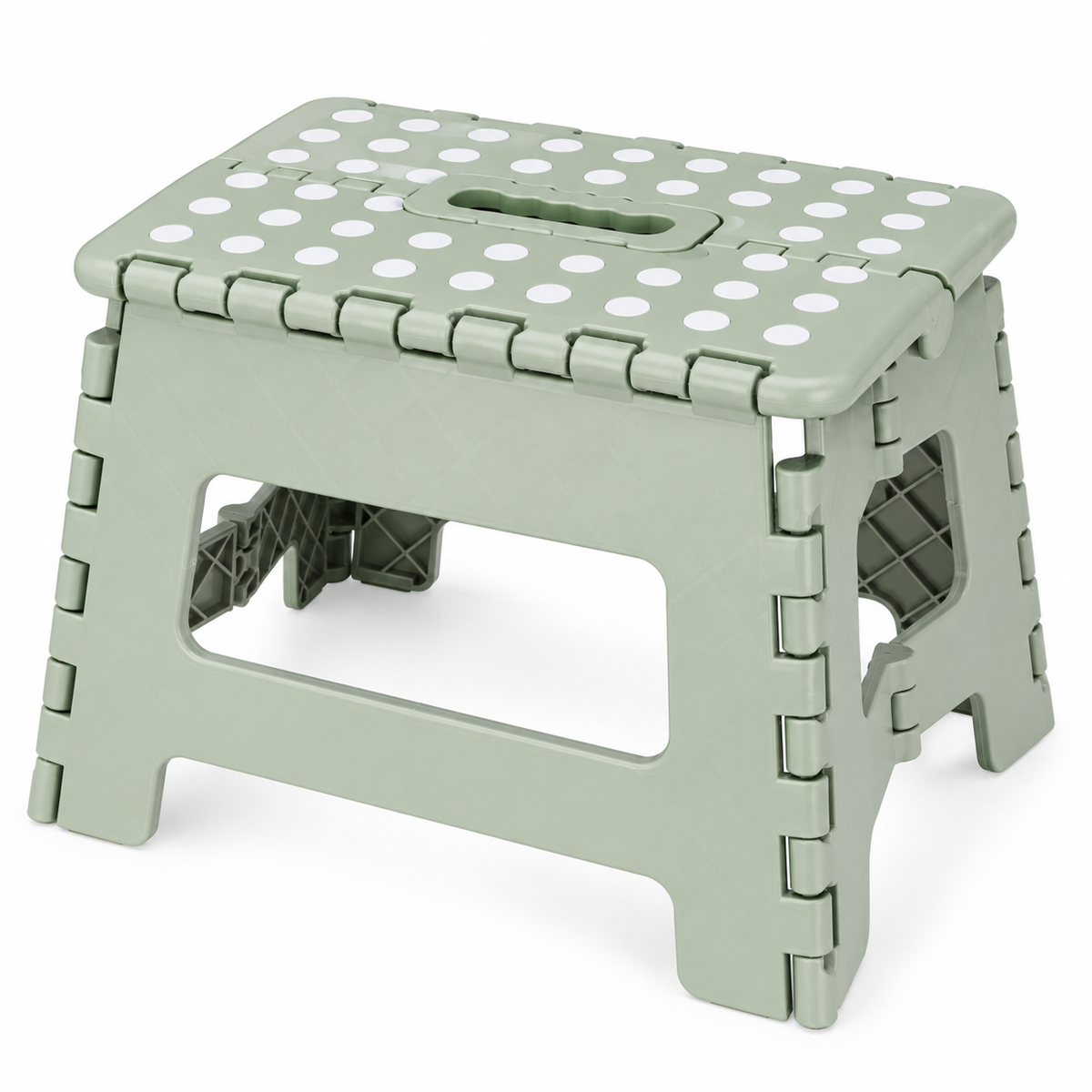 Green folding stool, height 22 cm