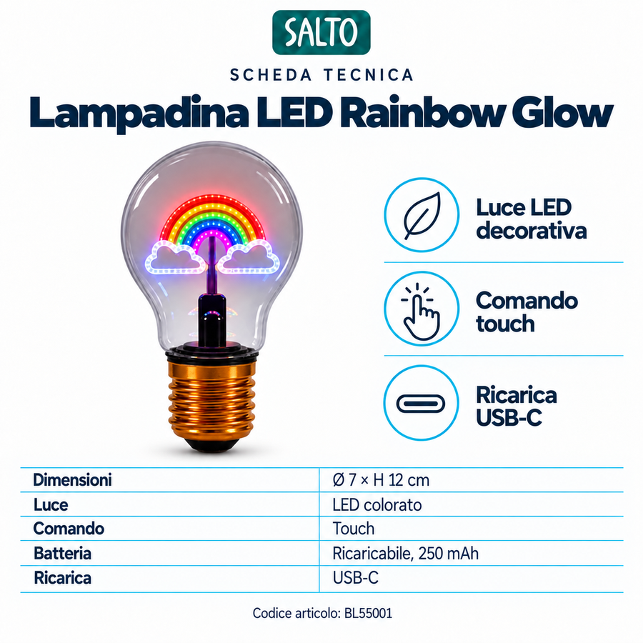 Magic Glow Rainbow Glow Bulb LED Lamp