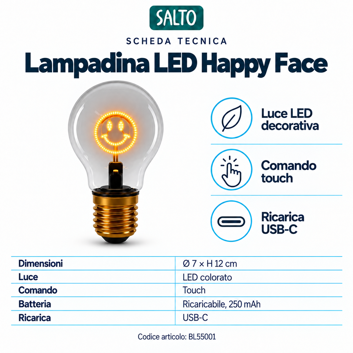 Magic Happy Face Bulb LED Lamp