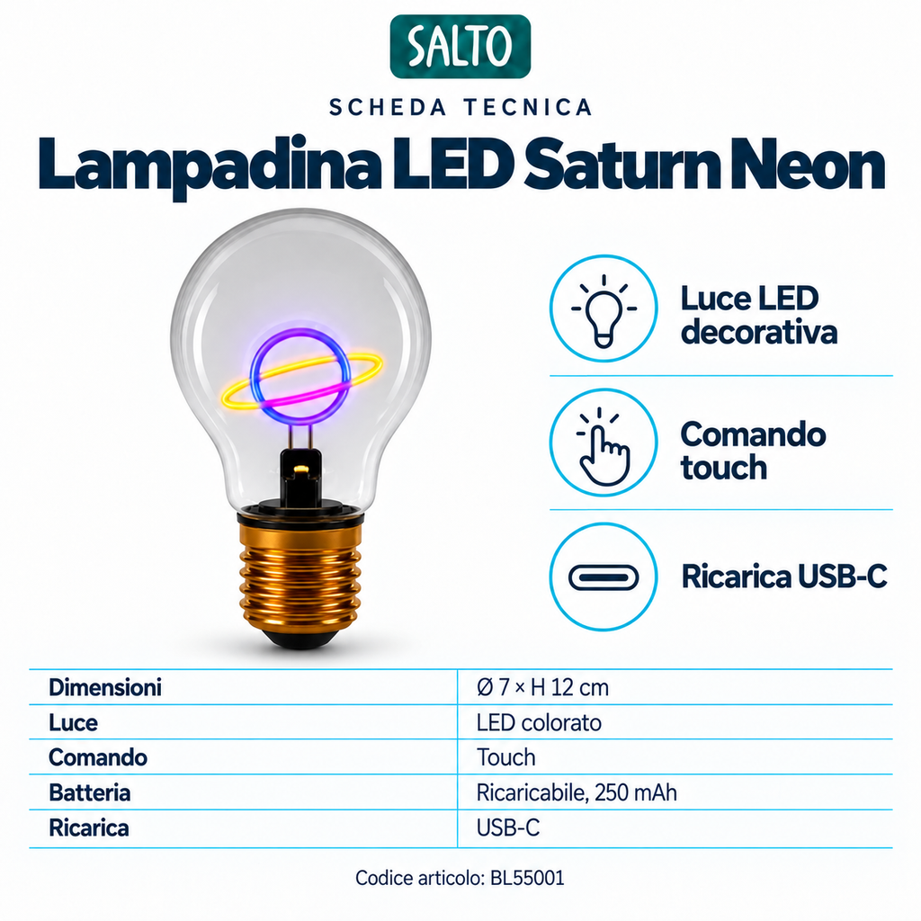 Magic Saturn Neon Bulb LED Lamp