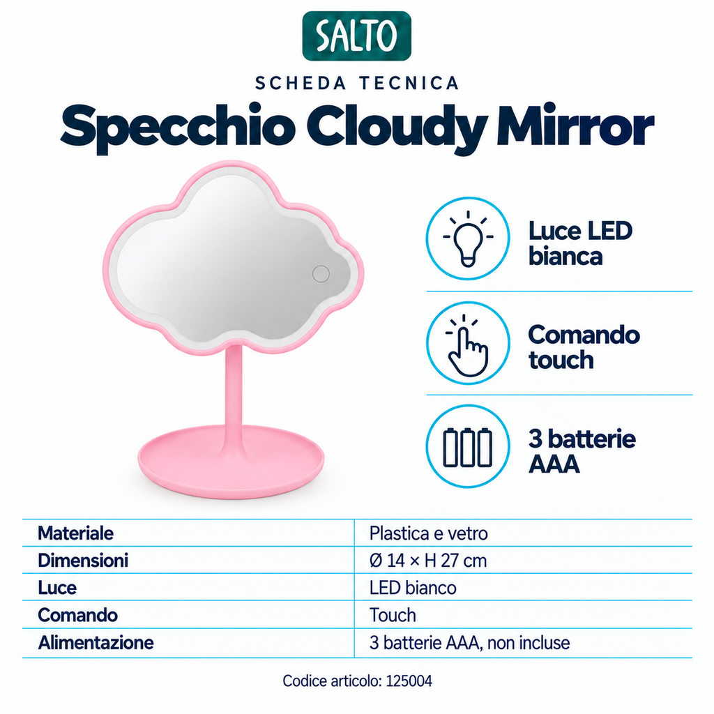 Magic Glow Cloudy Mirror - Specchio Led