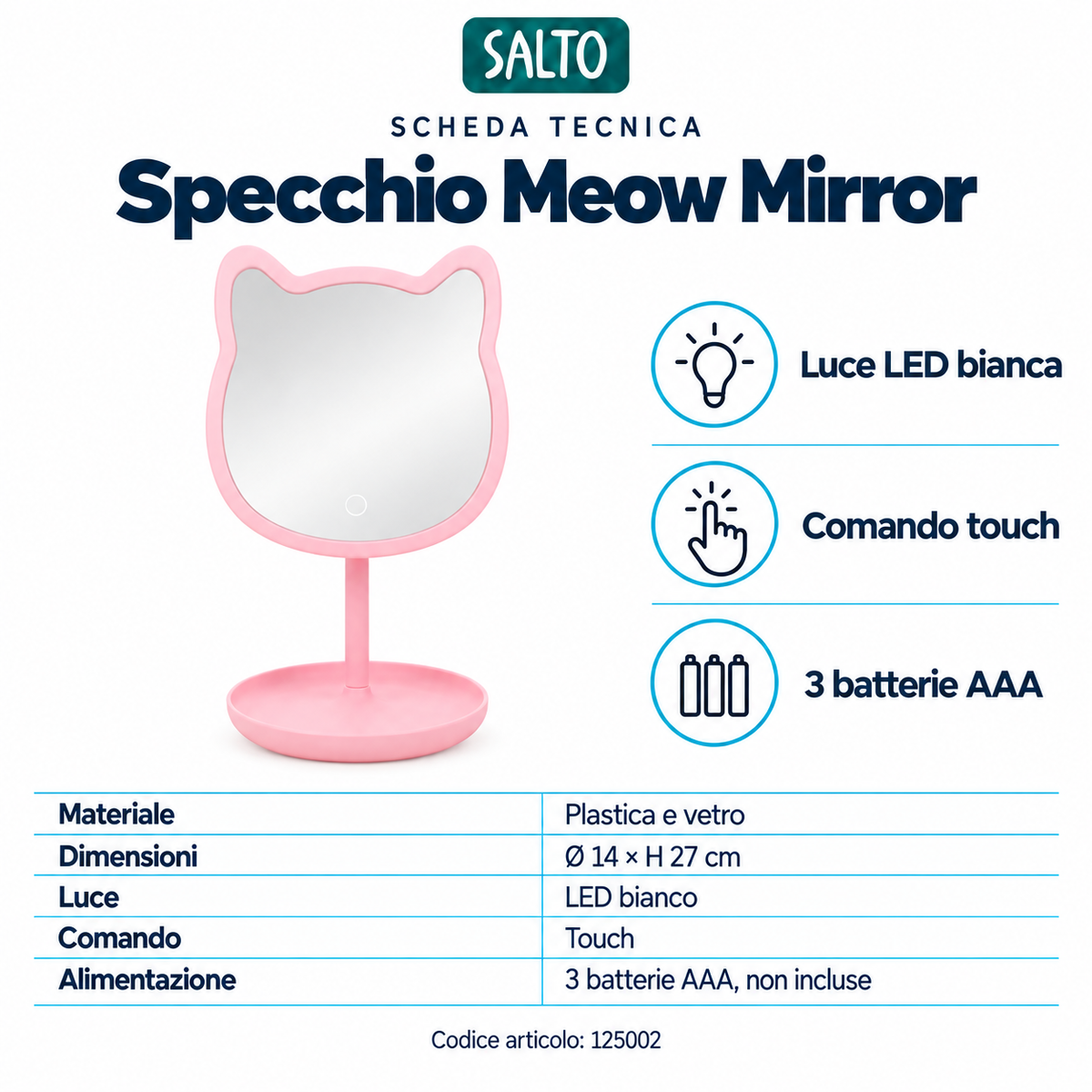 Magic Glow Meow Mirror - Specchio Led