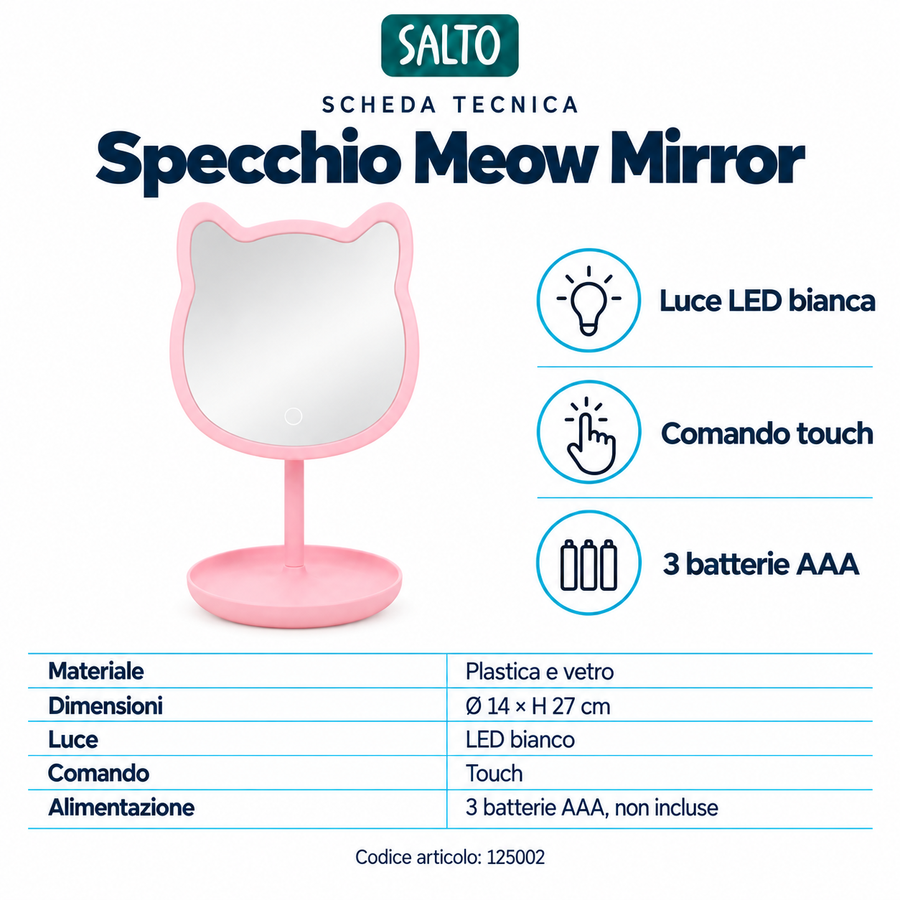Magic Glow Meow Mirror - Specchio Led