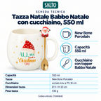 Tazza Natale Babbo Natale con cucchiaino, 550 ml