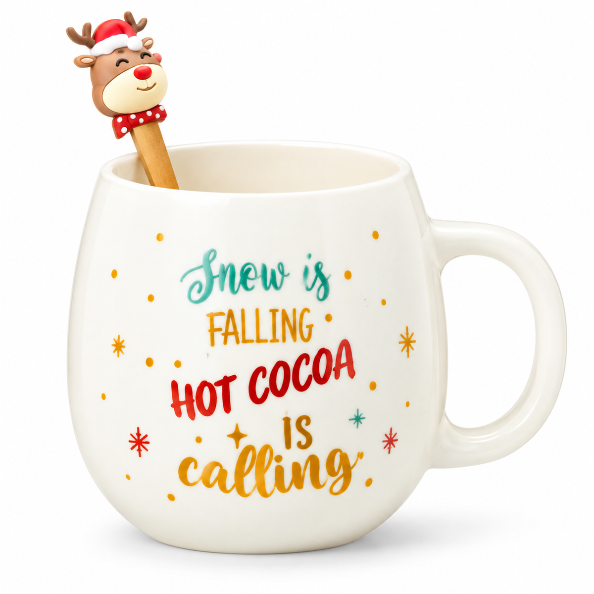 Tazza Natale Renna con cucchiaino, 550 ml