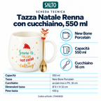 Tazza Natale Renna con cucchiaino, 550 ml