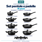 Set pentole e padelle antiaderenti in alluminio forgiato, 16 pezzi
