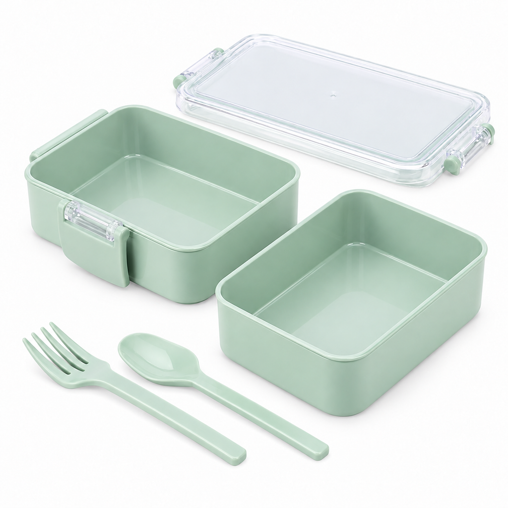 Lunch box verde a due livelli, 900 ml