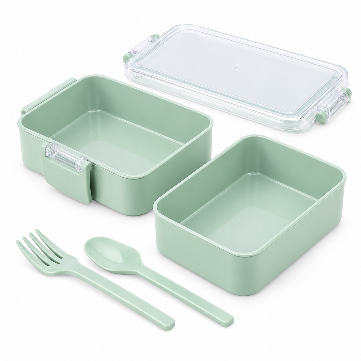 Lunch box verde a due livelli, 900 ml