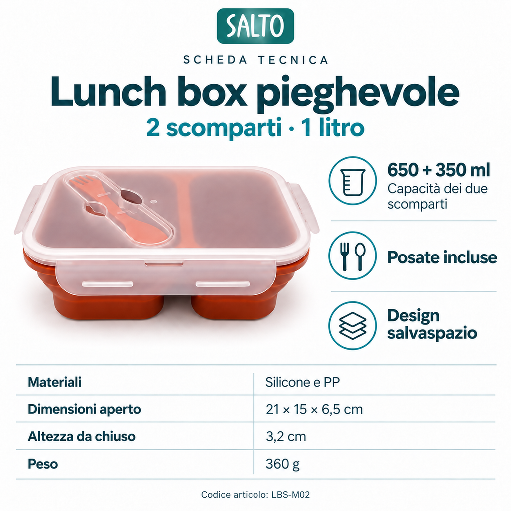 Salto Magic Lunch Box · 2 scomparti, 1 litro