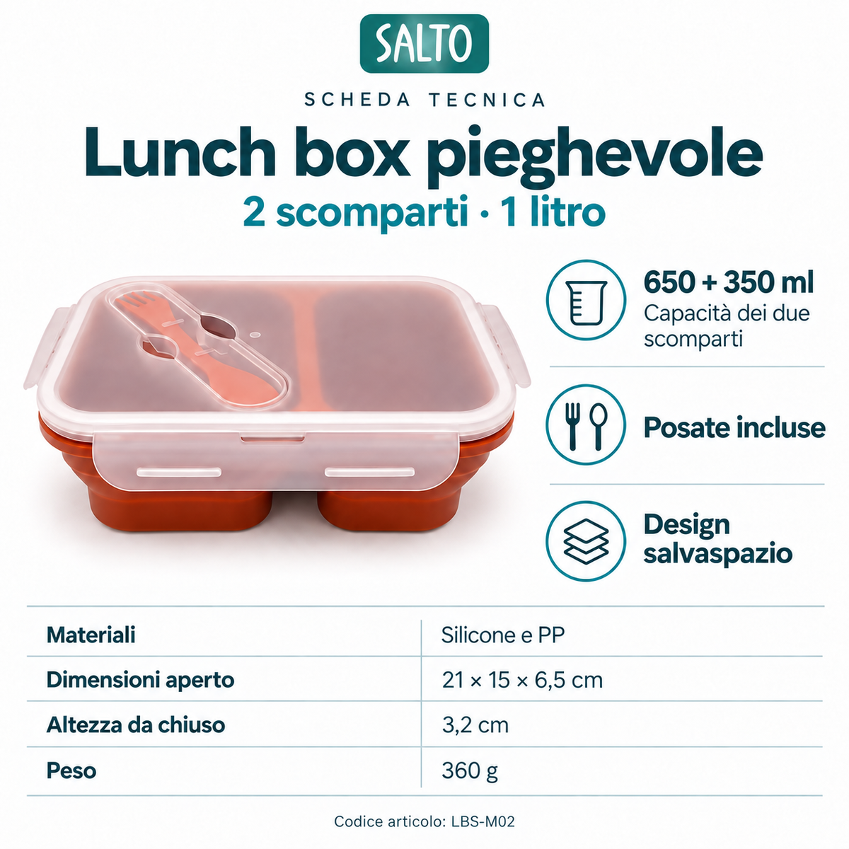 Salto Magic Lunch Box · 2 scomparti, 1 litro