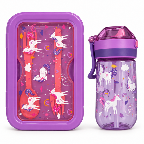 BentoBox Unicorni – Set lunch box e borraccia